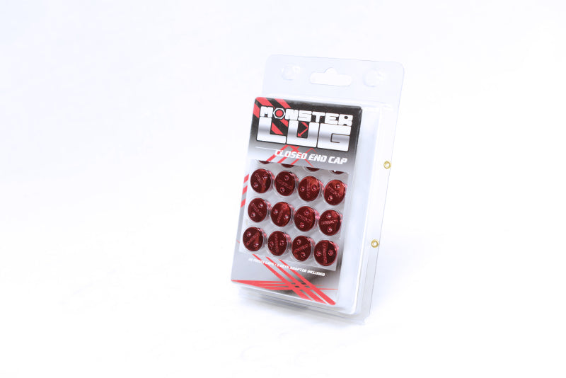 Wheel Mate Monster Lug Nut Caps - Red 14x1.50 Wheel Mate