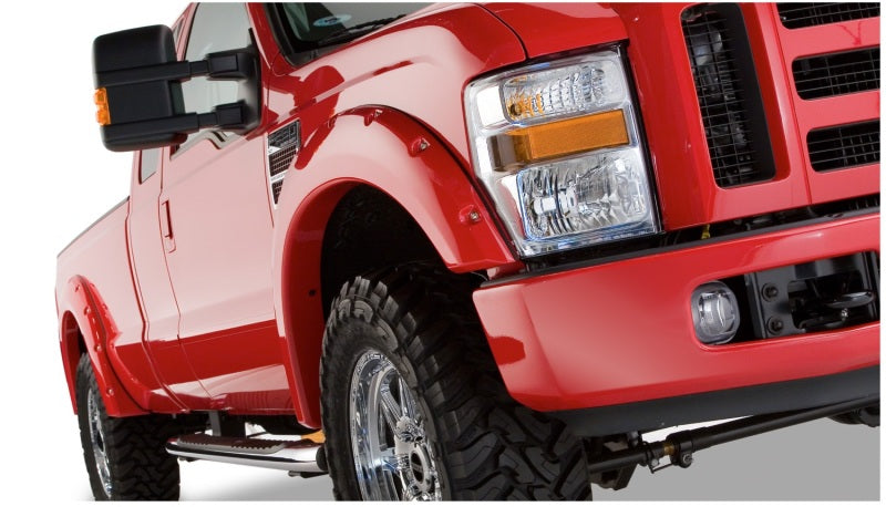 Bushwacker 08-10 Ford F-250 Super Duty Styleside Pocket Style Flares 4pc 81.0/96.0in Bed - Black Bushwacker