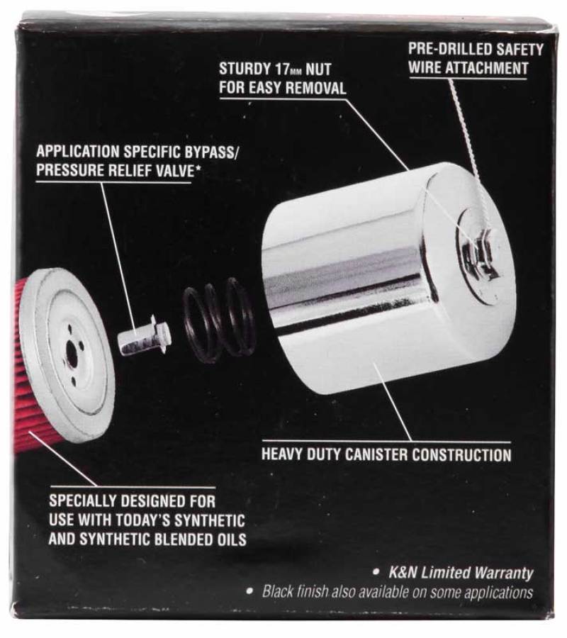 K&N Suzuki / Arctic Cat / Cagiva / Kawasaki / Kymco / Aprilia 2.813in OD x 3.221in H Oil Filter K&N Engineering