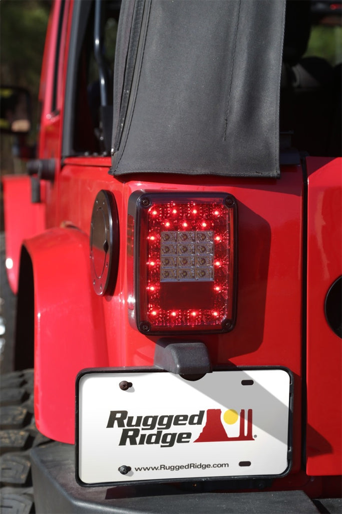 Rugged Ridge Led Tail Light Set Smoke 07-18 Jeep Wrangler Rugged Ridge