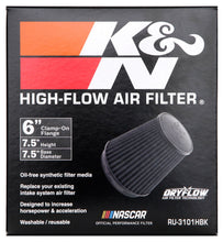 Load image into Gallery viewer, K&amp;N Universal Rubber Filter Round Tapered 6in Flange ID x 7.5in Base OD x 5.25in Top OD x 8in Height K&amp;N Engineering