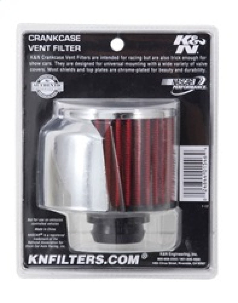 K&N 1in Flange L x 3in OD x 2.5in Height Clamp On Crankcase Vent Filter K&N Engineering