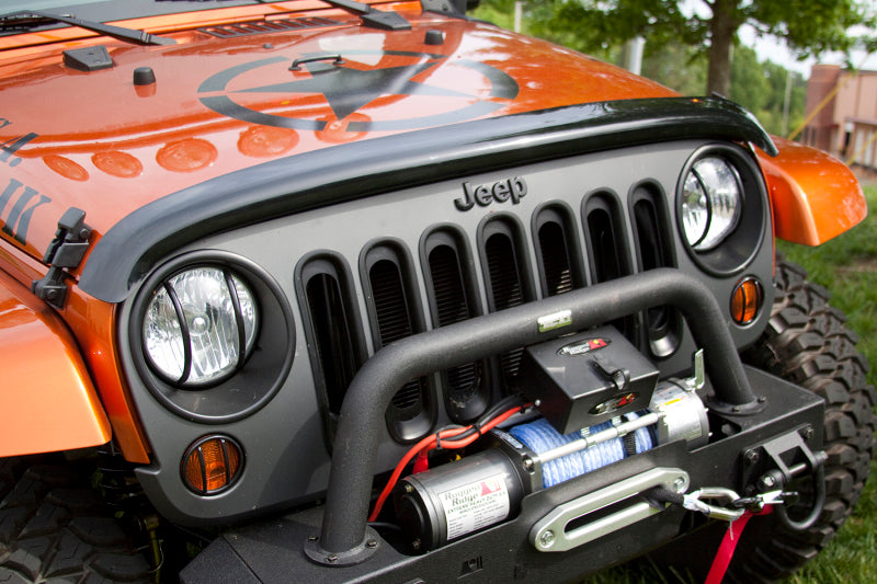 Rugged Ridge Wraparound Bug Deflector Smoke 07-18 Jeep Wrangler Rugged Ridge