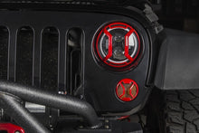 Load image into Gallery viewer, Rugged Ridge 07-18 Jeep Wrangler JK/JKU Red Elite Headlight Euro Guards Rugged Ridge