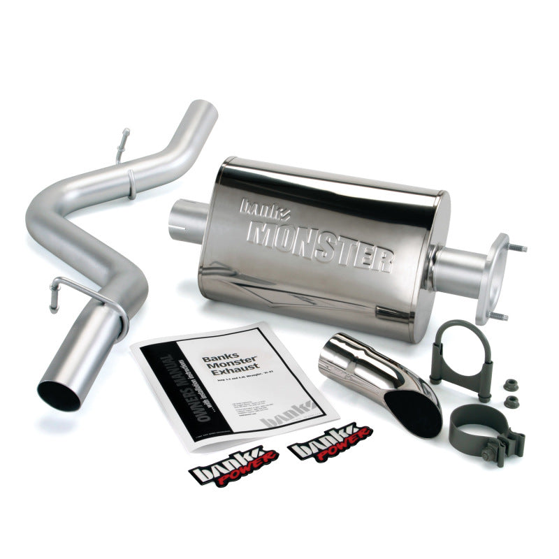 Banks Power 91-95 Jeep 4.0L Wrangler Monster Exhaust System - SS Single Exhaust w/ Chrome Tip Banks Power