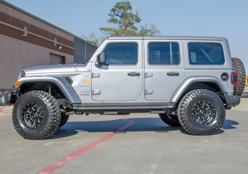 N-Fab RKR Rails 2018 Jeep Wrangler JL 4 Door Dab Length - Gloss Black - 1.75in N-Fab
