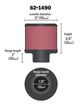 Load image into Gallery viewer, K&amp;N Rubber Base Chrome Top Push-In Crankcase Vent Filter 3in OD x 2-1/2in H. K&amp;N Engineering