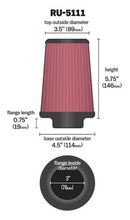 Load image into Gallery viewer, K&amp;N Filter Universal Rubber Filter 3  Flange 4 1/2 Base inch 3 1/2 inch Top 5 3/4 inch Height K&amp;N Engineering