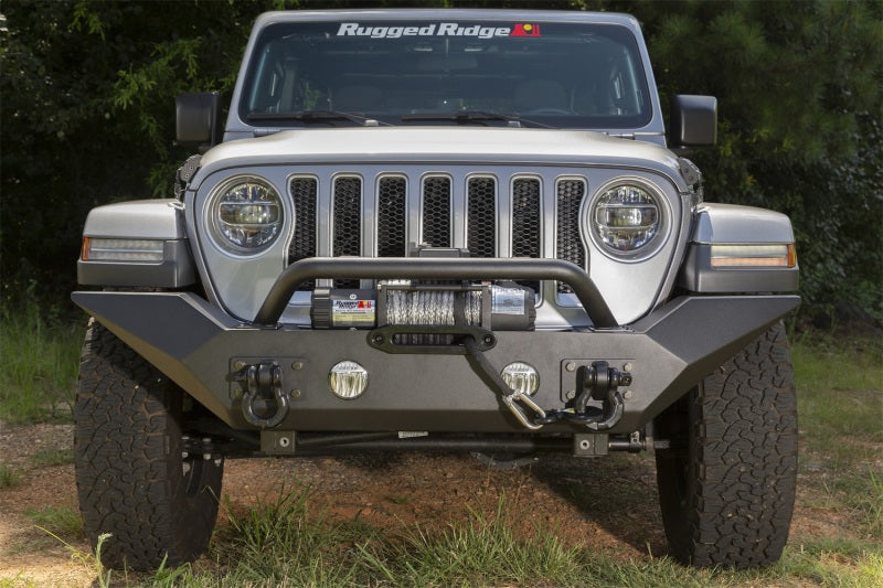 Rugged Ridge Spartan Front Bumper HCE W/Overrider 18-20 Jeep Wrangler JL/JT Rugged Ridge