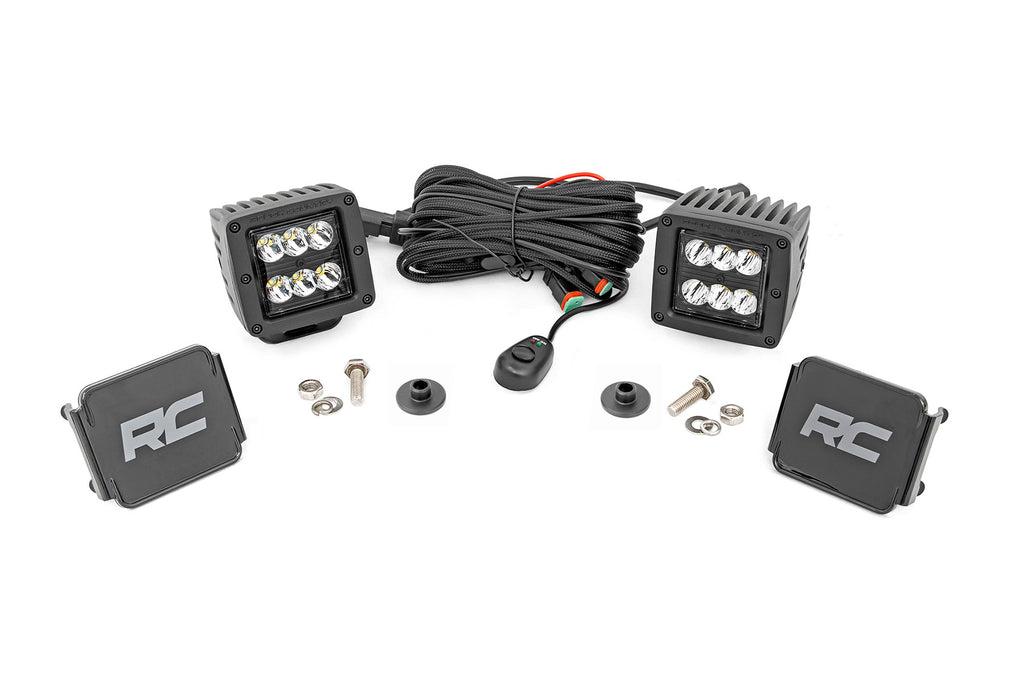 LED Light Kit | Ditch Mount | 2" Black Pair | Spot Pattern | Ford Bronco (21-23) Rough Country
