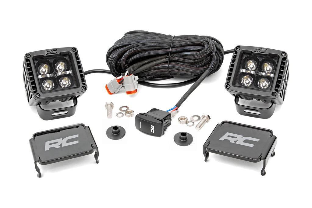 LED Light Kit | Ditch Mount | 2" Black Pair | White DRL | Ford Bronco (21-23) Rough Country