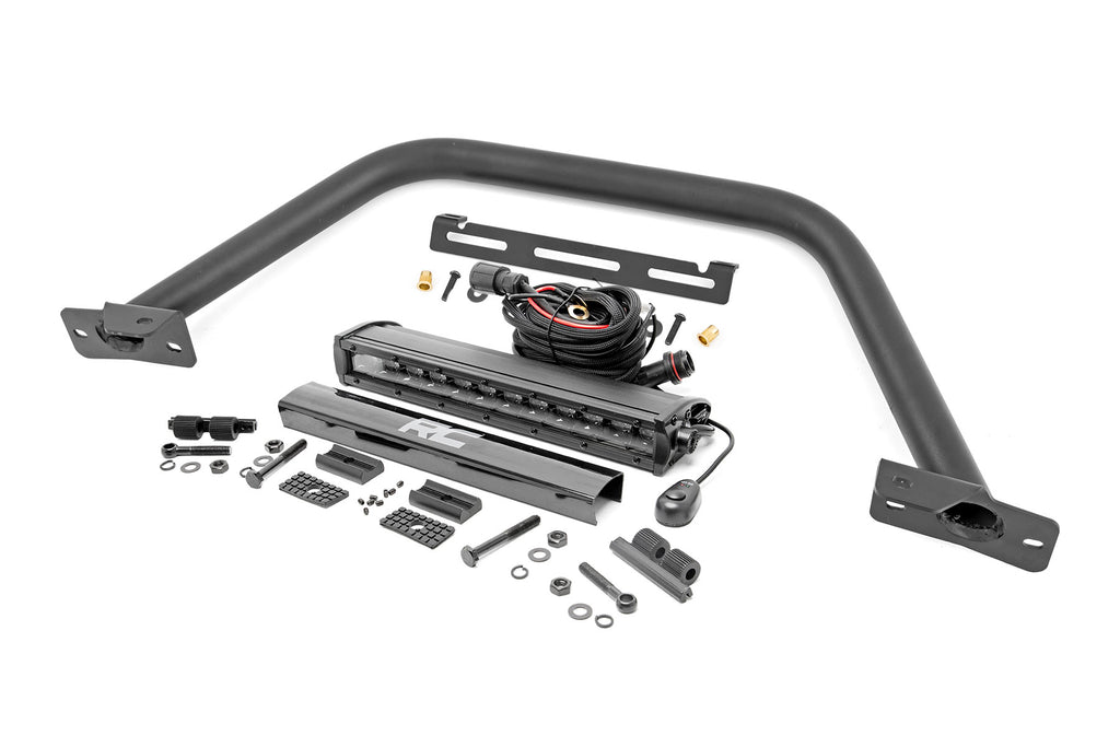 Safari Bar | 12" LED Light Bar | Black | Single Row | OE Modular Steel | Ford Bronco 4WD ( Rough Country