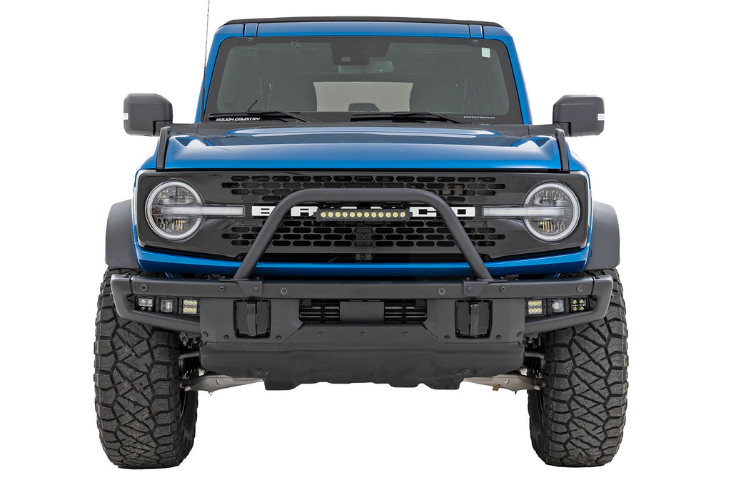 Safari Bar | 12" LED Light Bar | Black | DRL | Single Row | OE Modular Steel | Ford Bronco 4WD ( Rough Country