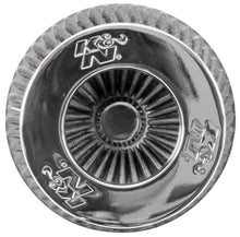 Load image into Gallery viewer, K&amp;N Universal Filter Chrome Round Tapered White - 4in Flange ID x 1.125in Flange Length x 5.5in H K&amp;N Engineering