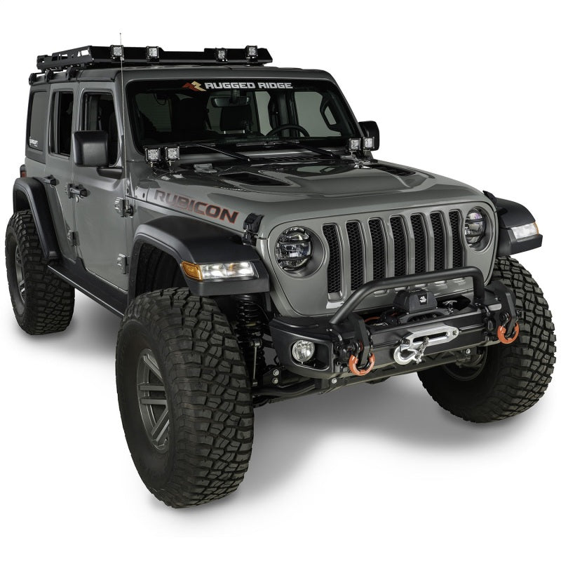 Rugged Ridge 18-20 Jeep Wrangler JL/JT Arcus Front Bumper Set w/ Overrider Rugged Ridge