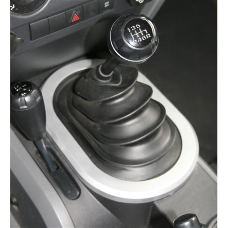 Rugged Ridge 07-10 Jeep Wrangler JK w/ Manual Transmission Silver Shifter Bezel Trim Rugged Ridge