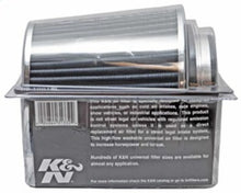Load image into Gallery viewer, K&amp;N Universal Filter Chrome Round Tapered White - 4in Flange ID x 1.125in Flange Length x 5.5in H K&amp;N Engineering