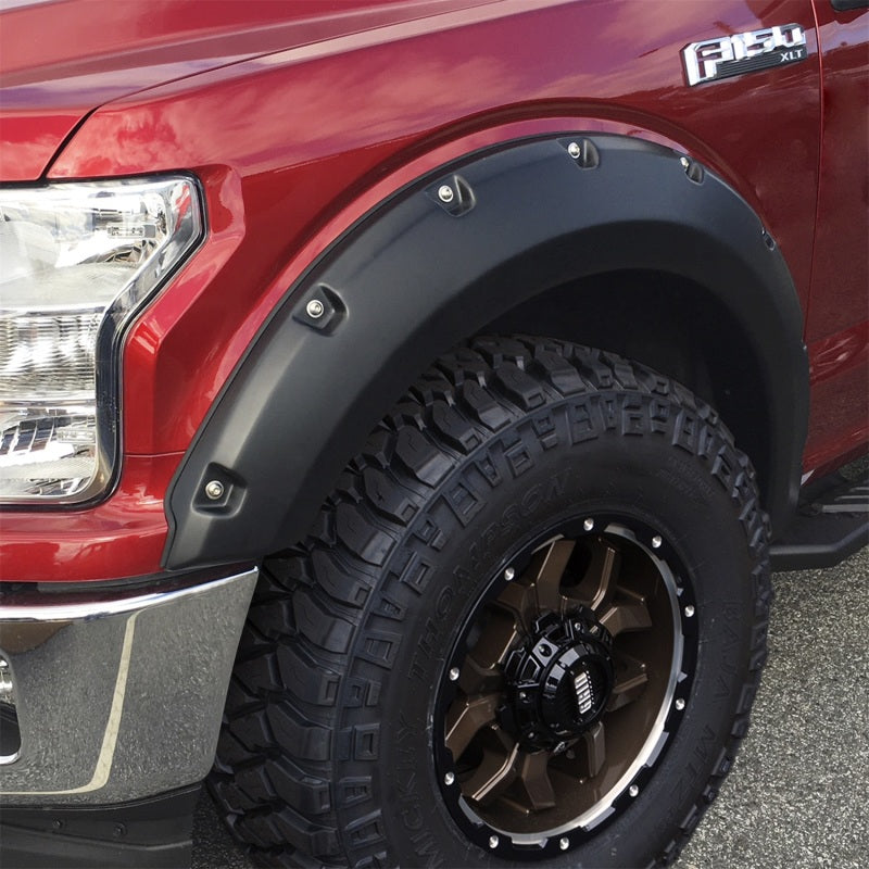 Bushwacker 17-20 Ford F-250 Super Duty / F-350 Super Duty Pocket Style Flares 4pc - Agate Black Met Bushwacker