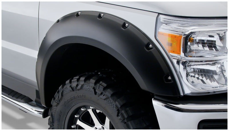 Bushwacker 11-16 Ford F-250 Super Duty Pocket Style Flares 2pc - Black Bushwacker