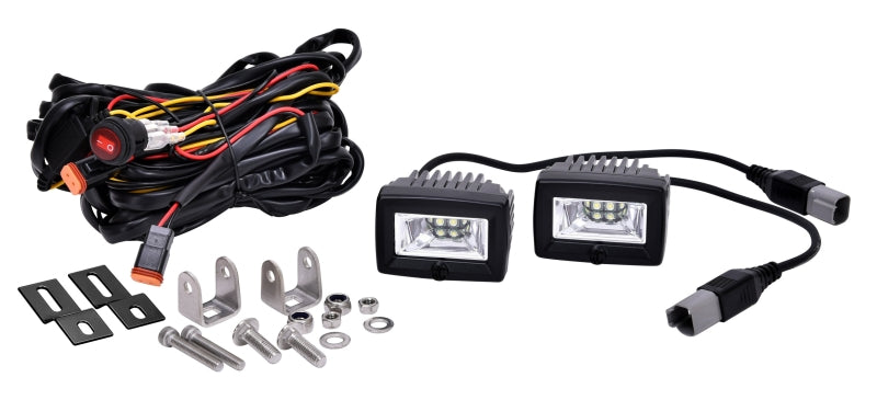 KC HiLiTES C-Series C2 LED 2in. Backup Area Flood Light 20w (Pair Pack System) - Black KC HiLiTES