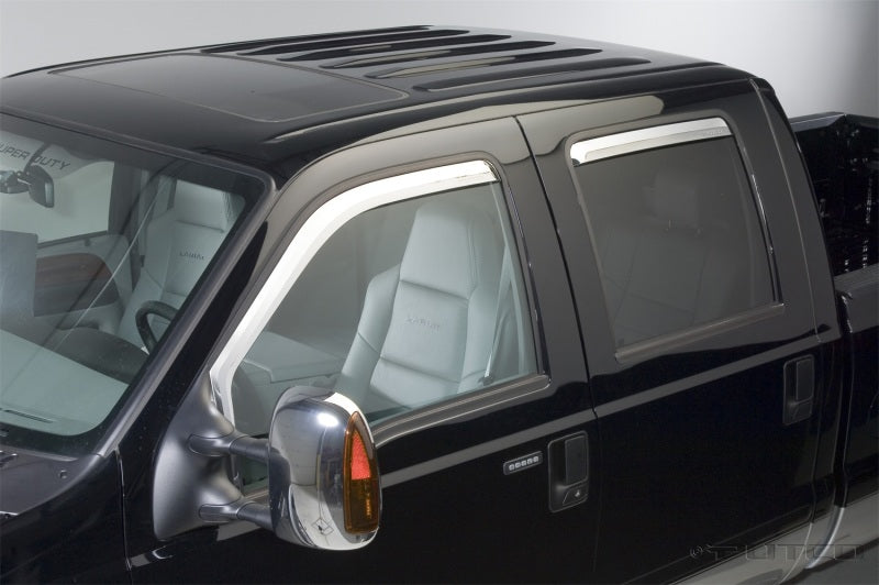 Putco 99-16 Ford SuperDuty Crew Cab (Set of 4) Element Chrome Window Visors Putco