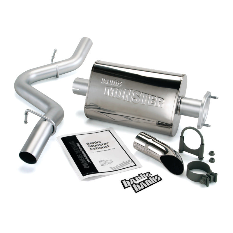 Banks Power 91-95 Jeep 4.0L Wrangler Monster Exhaust System - SS Single Exhaust w/ Chrome Tip Banks Power