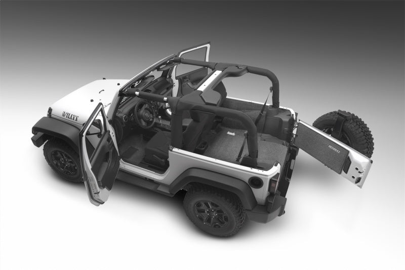 BedRug 07-10 Jeep JK 2Dr Front 3pc Floor Kit (Incl Heat Shields) BedRug