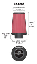 Load image into Gallery viewer, K&amp;N Universal Chrome Filter 1 15/16 inch FLG / 3 inch Base / 2 inch Top / 3 inch Height K&amp;N Engineering