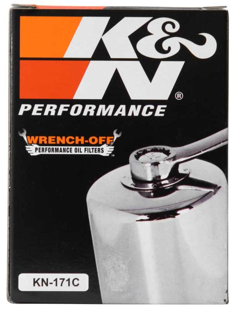K&N Harley Davidson / Buell 3in OD x 4.063in H Chrome Oil Filter K&N Engineering