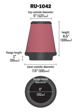 Load image into Gallery viewer, K&amp;N Universal Clamp-On Air Filter 6in FLG / 7-1/2in B / 5in T / 6-1/2in H K&amp;N Engineering