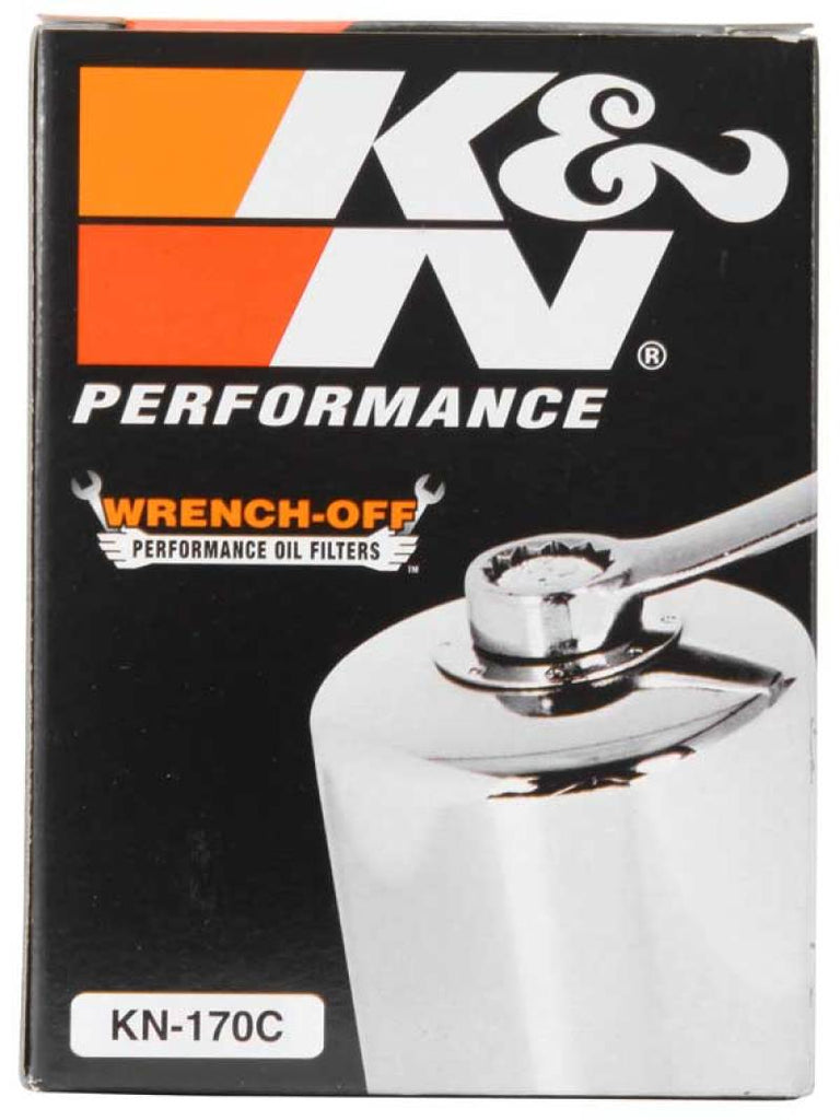 K&N Harley Davidson 3in OD x 4.063in H Chrome Oil Filter K&N Engineering