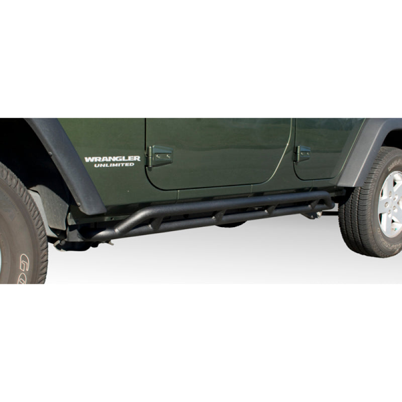 Rugged Ridge RRC Rocker Guards Black 07-18 4-Door Jeep Wrangler Rugged Ridge