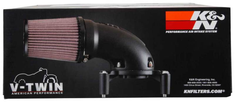 K&N 01-17 Harley Davidson Softail / Dyna FI Performance Air Intake System Silver K&N Engineering