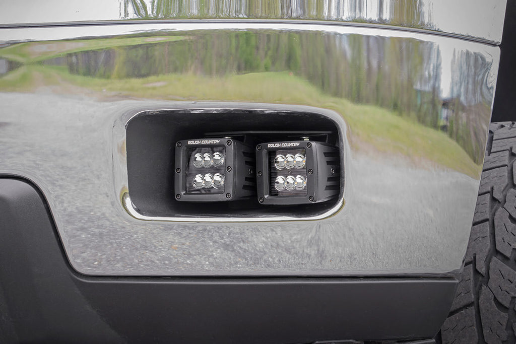 Chevrolet LED Fog Light Kit | Black Series w/ White DRL (11-14 Silverado HD) Rough Country
