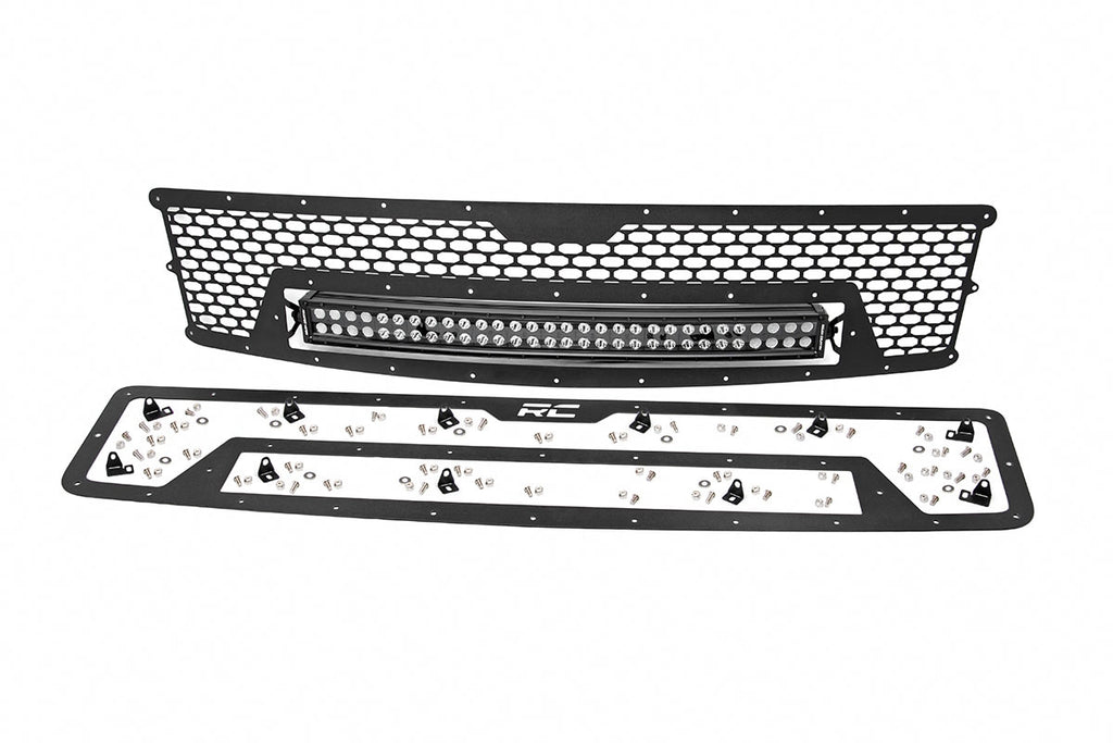 Mesh Grille | 30" Dual Row LED | Black | Chevy Silverado 1500 (07-13) Rough Country