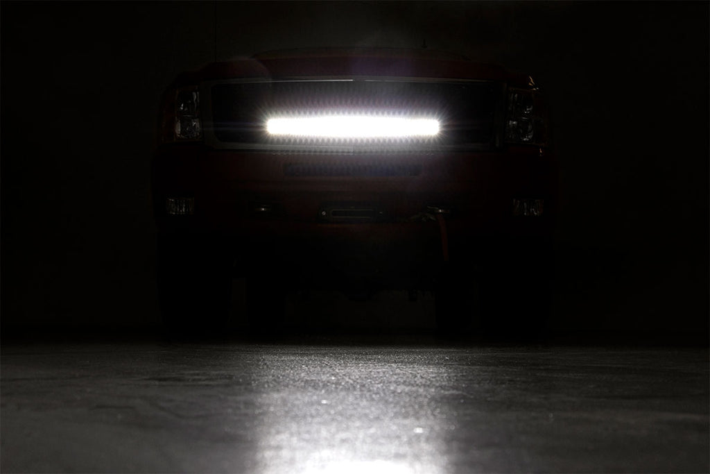 Mesh Grille | 30" Dual Row LED | Black | Chevy Silverado 1500 (07-13) Rough Country
