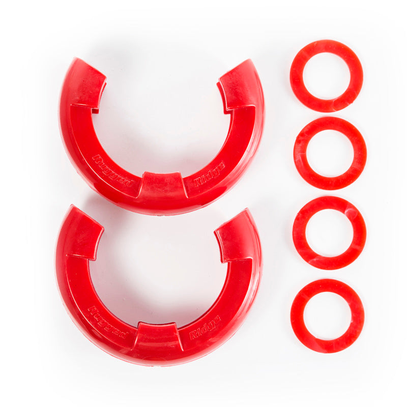 Rugged Ridge Red 7/8in D-Ring Isolator Kit Rugged Ridge