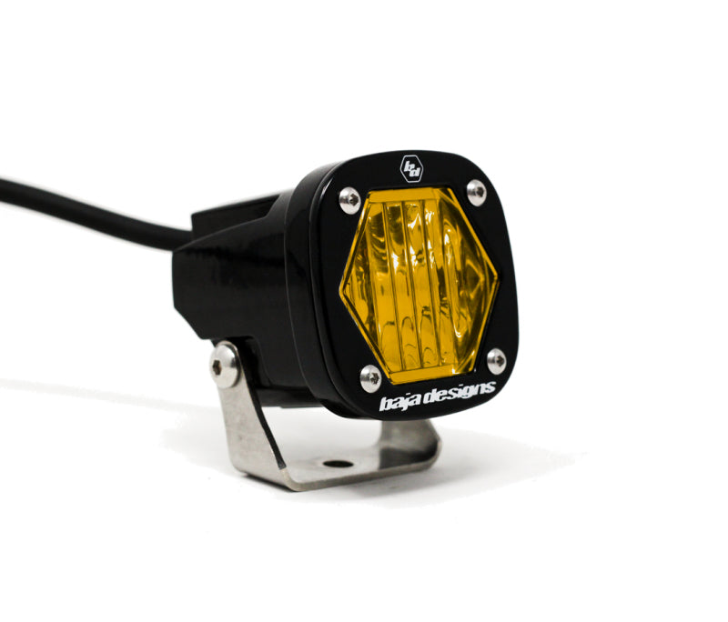 Baja Designs S1 Amber Wide Cornering LED Light w/ Mounting Bracket Single Baja Designs