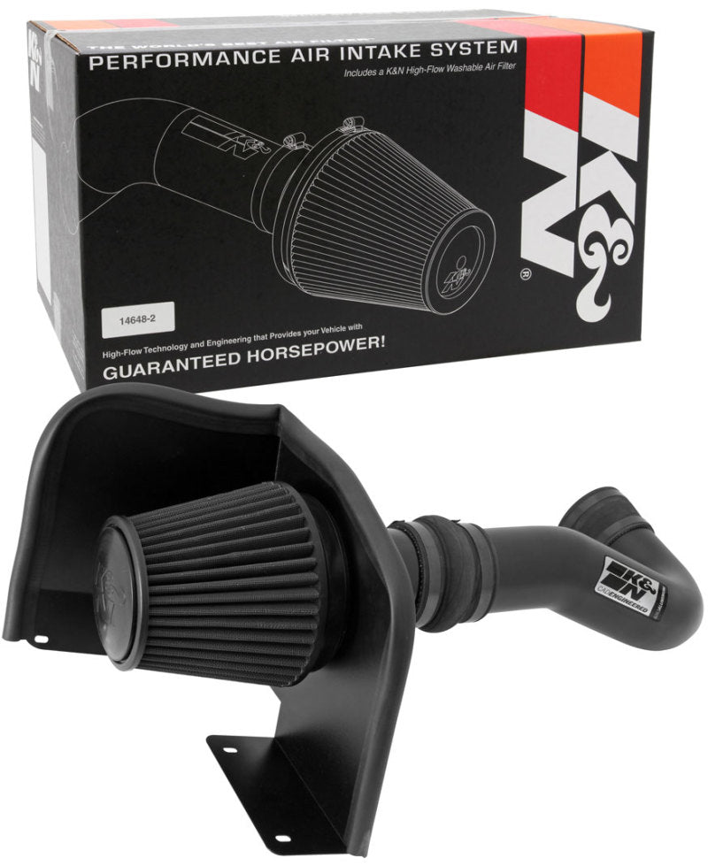 K&N 07-08 Chevy Silverado 1500 4.8L/5.3L V8 / 07-08 GMC Yukon 4.8L/5.3L V8 Black Perf Intake Kit K&N Engineering