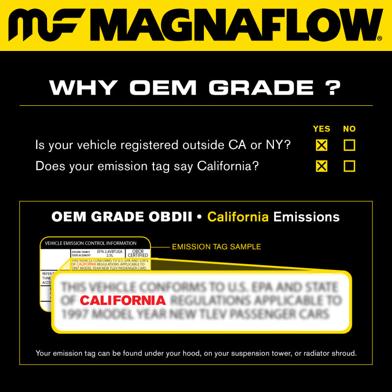 MagnaFlow Conv Univ 2.25in Inlet/Outlet Center/Center Round 11in Body L x 5.125in W x 15in Overall L Magnaflow