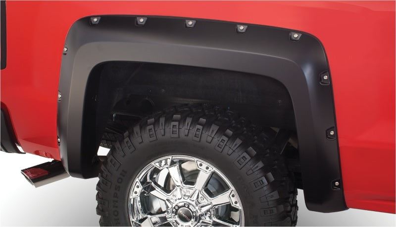 Bushwacker 07-13 Chevy Silverado 1500 Fleetside Pocket Style Flares 4pc 69.3in Bed - Black Bushwacker