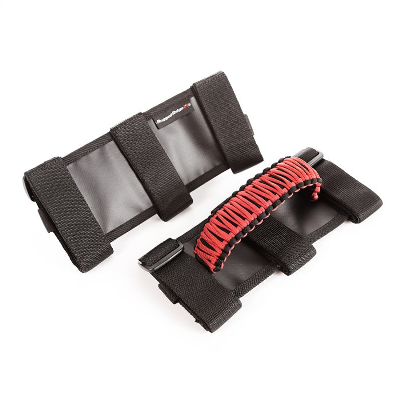 Rugged Ridge Paracord Grab Handles Red/Black Pair Rugged Ridge