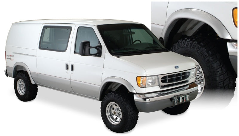 Bushwacker 92-14 Ford E-250 Super Duty Extend-A-Fender Style Flares 2pc - Black Bushwacker