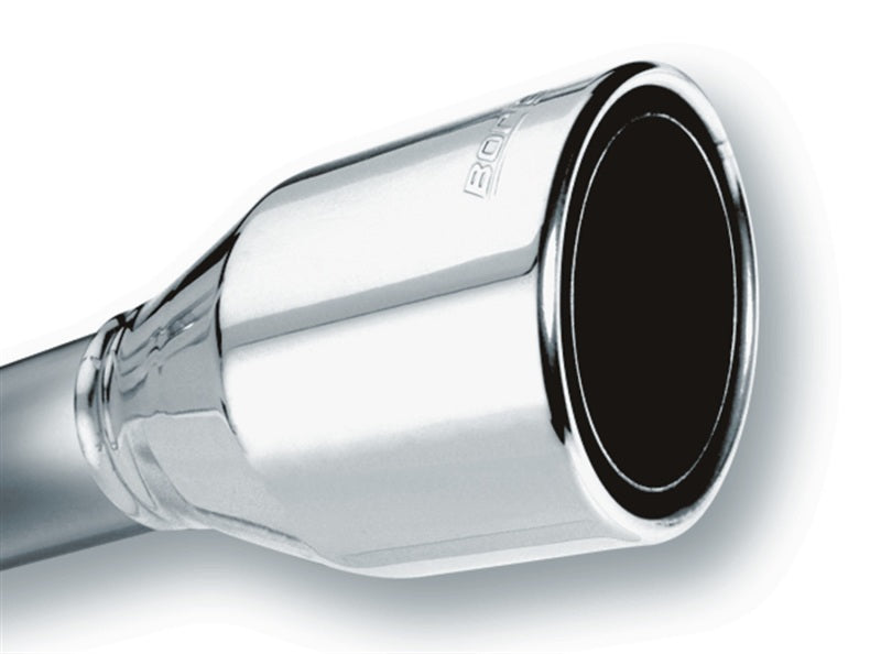 Borla 2.5in Inlet 4.5in Round Rolled Angle Cut Phantom X 7.75in Long Embossed Universal Exhaust Tips Borla