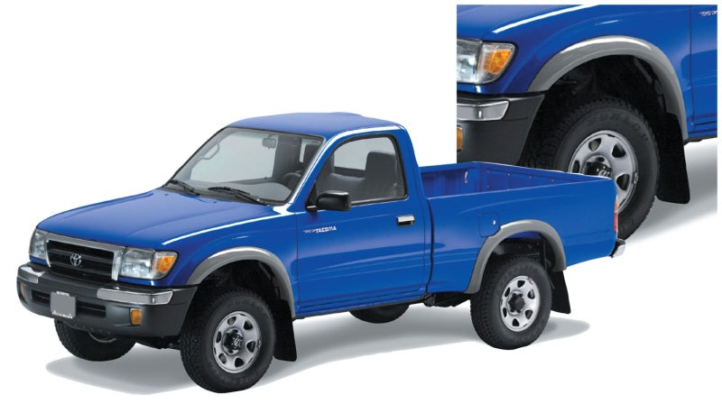 Bushwacker 95-00 Toyota Tacoma Fleetside Extend-A-Fender Style Flares 4pc w/ 4WD Only - Black Bushwacker