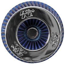 Load image into Gallery viewer, K&amp;N Universal Air Filter Chrome Round Tapered Blue - 4in Flange ID x 1.125in Flange Length x 5.5in H K&amp;N Engineering