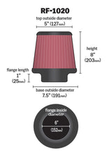 Load image into Gallery viewer, K&amp;N Universal Air Filter 6in Flange ID x 7.5in Base / 5in OD Top x 8in H K&amp;N Engineering
