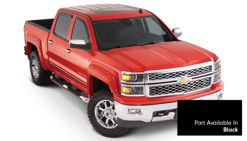 Bushwacker 16-18 Chevy Silverado 1500 Fleetside Pocket Style Flares 4pc 69.3in Bed - Black Bushwacker