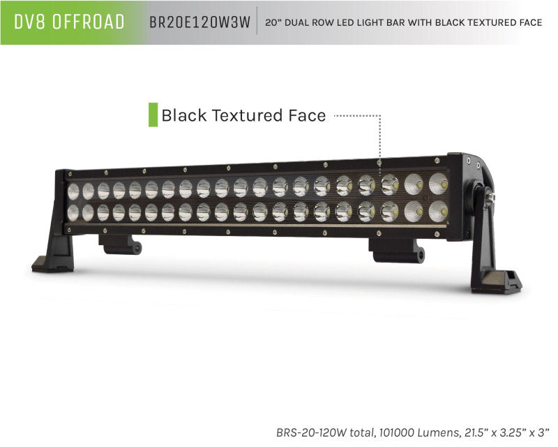DV8 Offroad BRS Pro Series 20in Light Bar 120W Flood/Spot 3W LED - Black DV8 Offroad