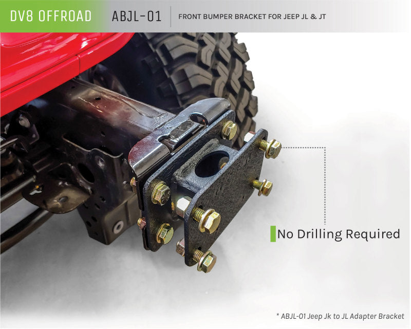 DV8 Offroad Jeep JK to Jeep JL Front Bumper Adapter Bracket DV8 Offroad